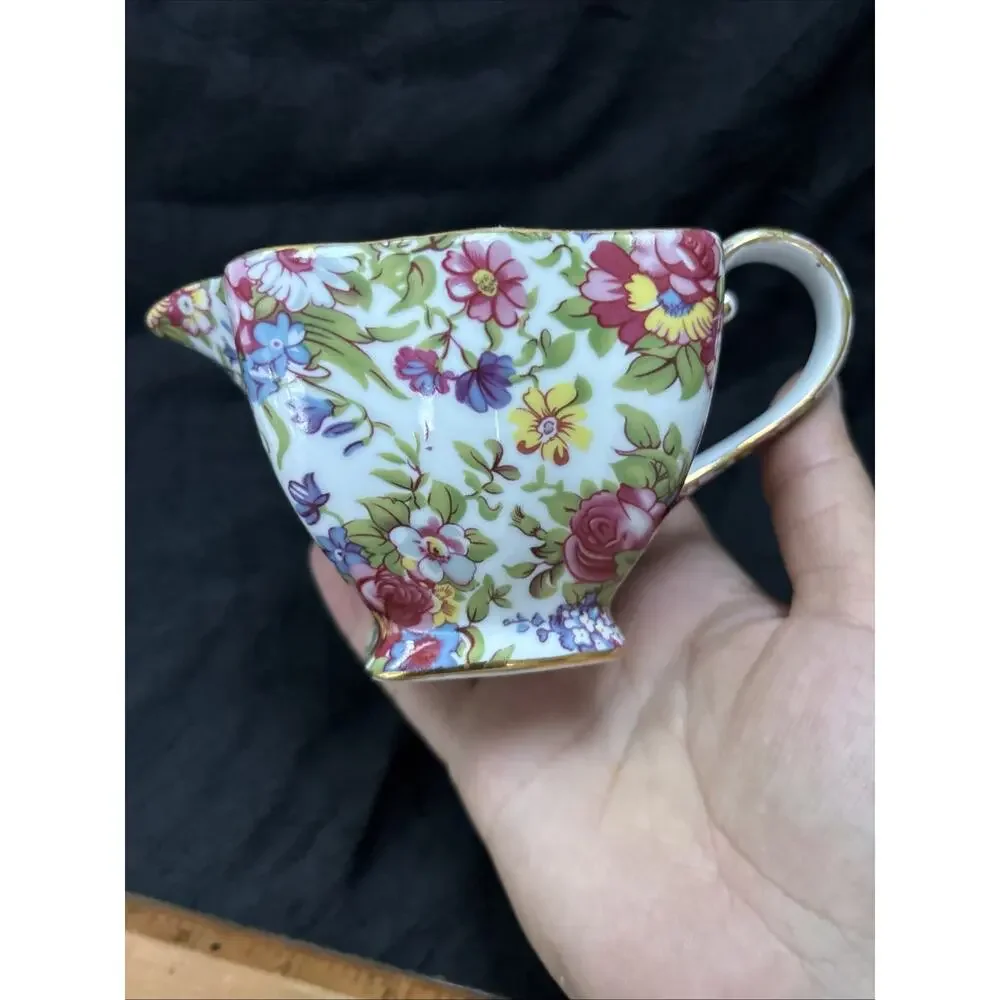 Vtg Godinger Royal Cotswolds Creamer English Tradition Floral Chintz Porcelain